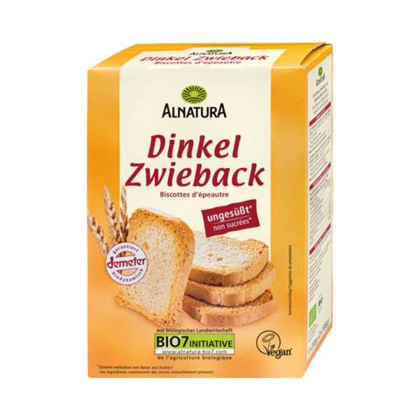 Alnatura Bio Dinkel Zwieback, ungesueßt, 200g